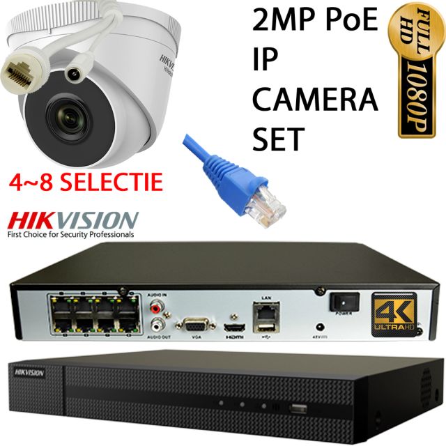 Hikvision PoE set 4 tot 8 ip camera selectie Exir nachtzicht