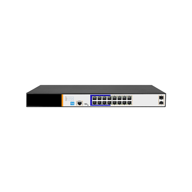 OEM PoE switch 16 poorten en 2 Gigabit poorten