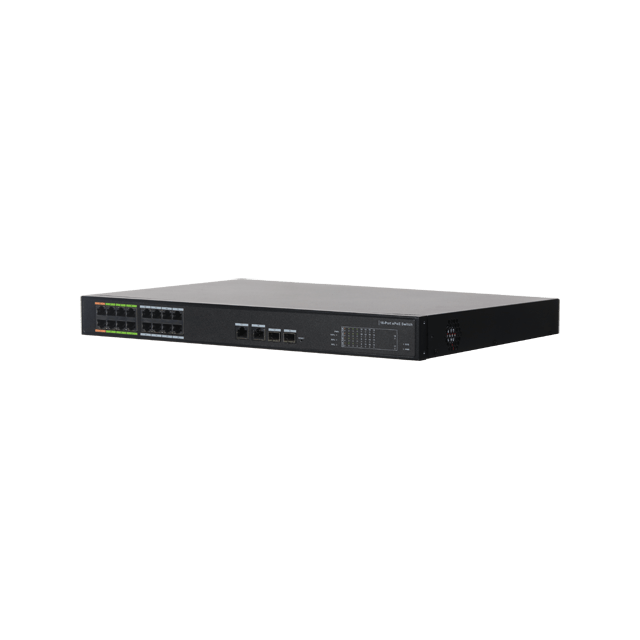 Dahua OEM ePOE switch 16 poorten en 2 gigabit combo poorten