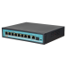 HiPoE switch 8 poorten met 1x up, 1x giga sfp poort