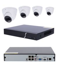 Budget 8MP dome IP-camera set compleet met 4 kanalen PoE recorder