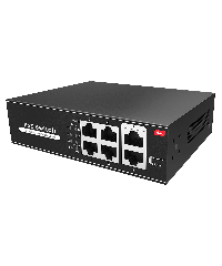 Switch met 4 PoE poorten en 2 up-link poorten