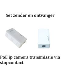 PLC homeplug set zender en ontvanger IP camera transmissie via 230VAC