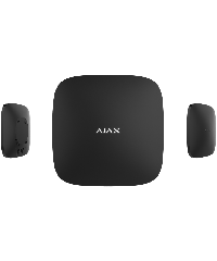 Zwarte hub plus met wifi van ajax, 2x 2G/3G, 16 uur back-up batterij en push berichten op app