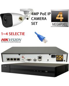 Hikvision bullet PoE ip camera systeem 4 megapixel