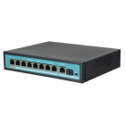 HiPoE switch 8 poorten met 1x up, 1x giga sfp poort